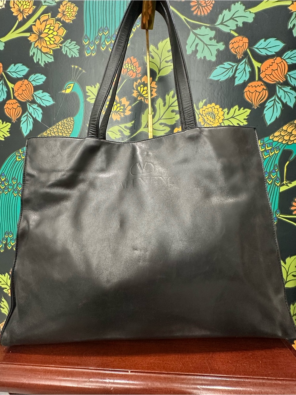 Valentino Garavani Les Sacs Black Nappa Leather Shopper Tote Made In Italy - Picture 6 of 13